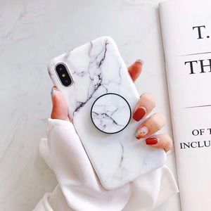 IPhone Marble Phone Case with Popsocket